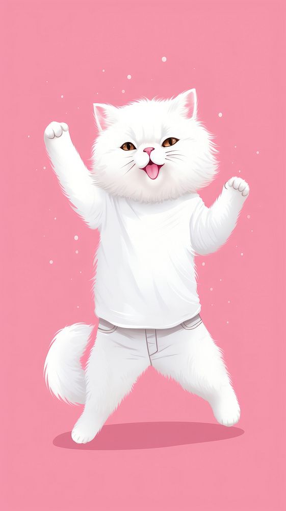White cat mammal animal cute. AI generated Image by rawpixel.
