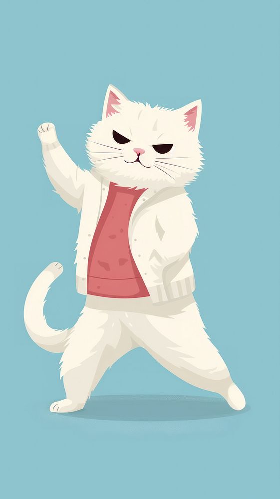 White cat animal mammal cute. AI generated Image by rawpixel.