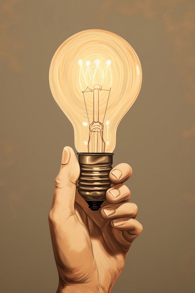 Hand holding light bulb lightbulb lamp electricity. AI generated Image by rawpixel.