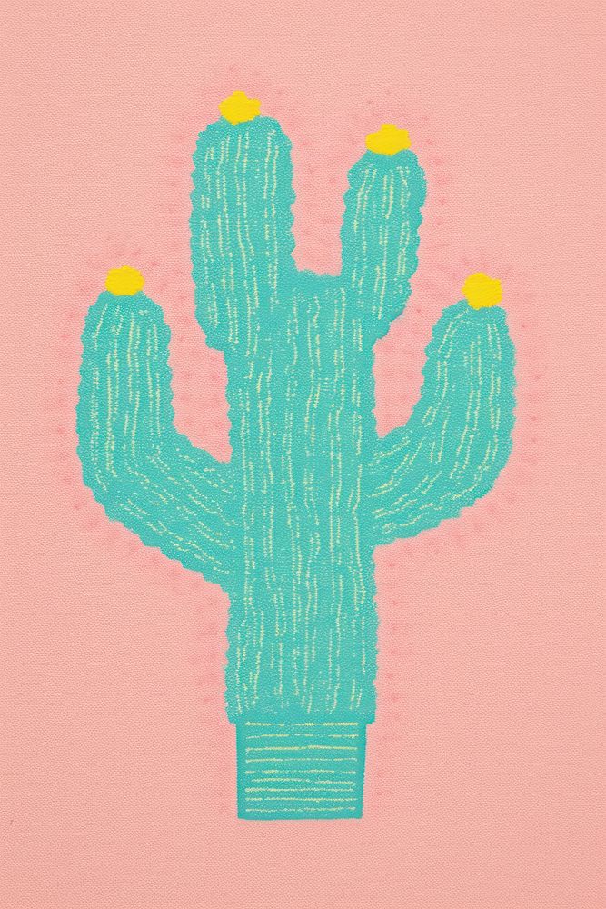 Cactus plant creativity pattern. AI generated Image by rawpixel.
