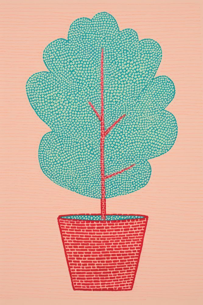 Plant in a pot leaf tree art. AI generated Image by rawpixel.