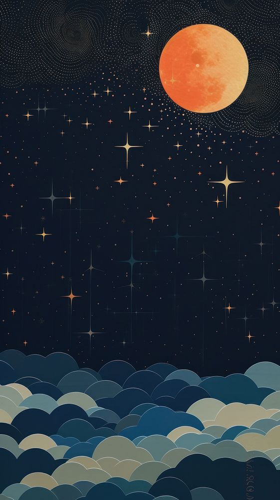 Night sky astronomy nature moon. AI generated Image by rawpixel.