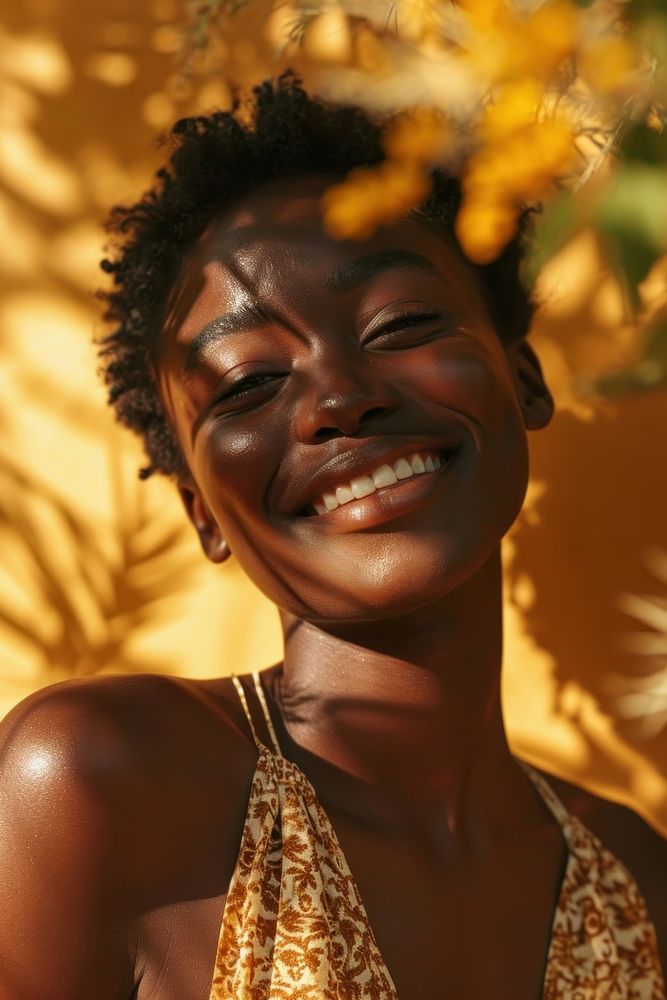 Smiling black woman adult smile relaxation. AI generated Image by rawpixel.