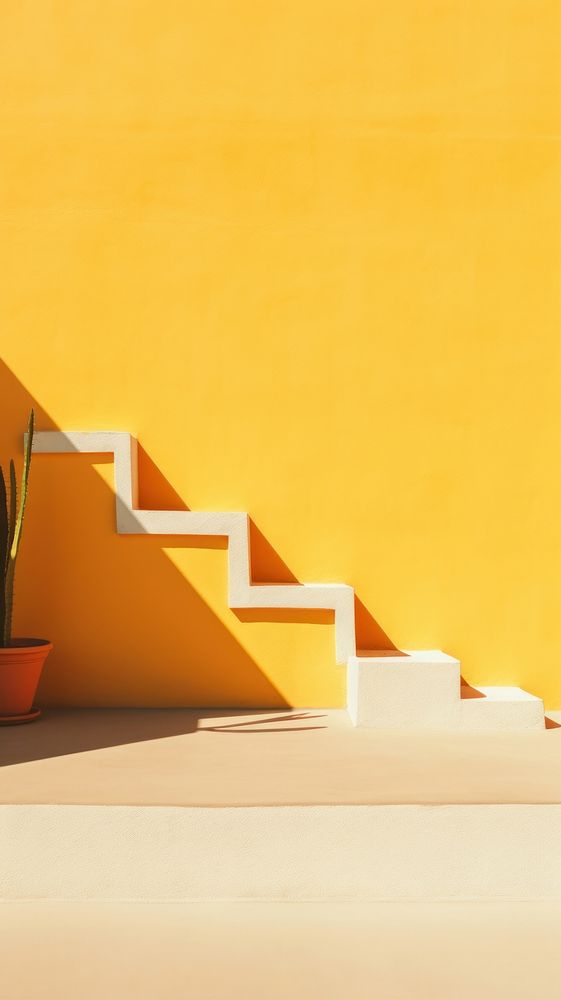 Architecture staircase sunlight plant. AI generated Image by rawpixel.