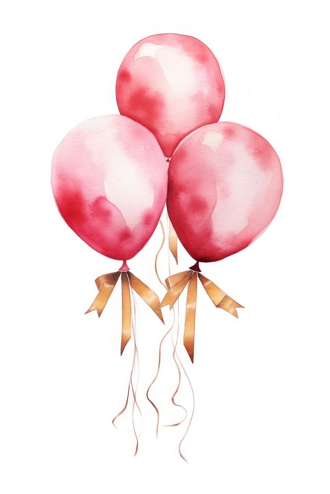 Pink balloons ribbon pink anniversary. AI generated Image by rawpixel.