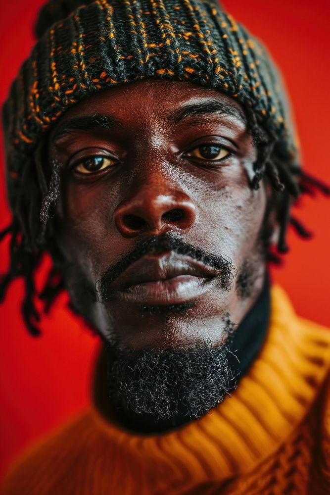 Wearing a beanie hat portrait photography dreadlocks. AI generated Image by rawpixel.