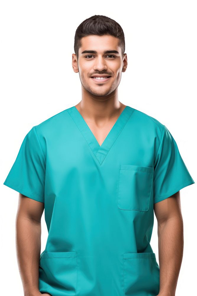 Latino Cuban male nurse portrait adult man. AI generated Image by rawpixel.