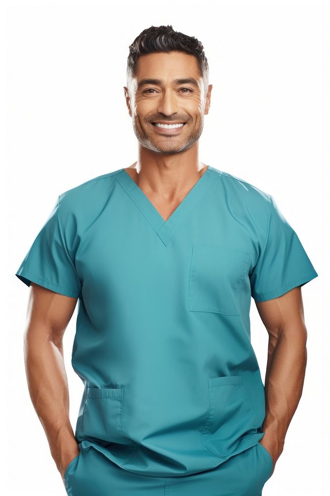 Latino Cuban male nurse portrait t-shirt men. AI generated Image by rawpixel.