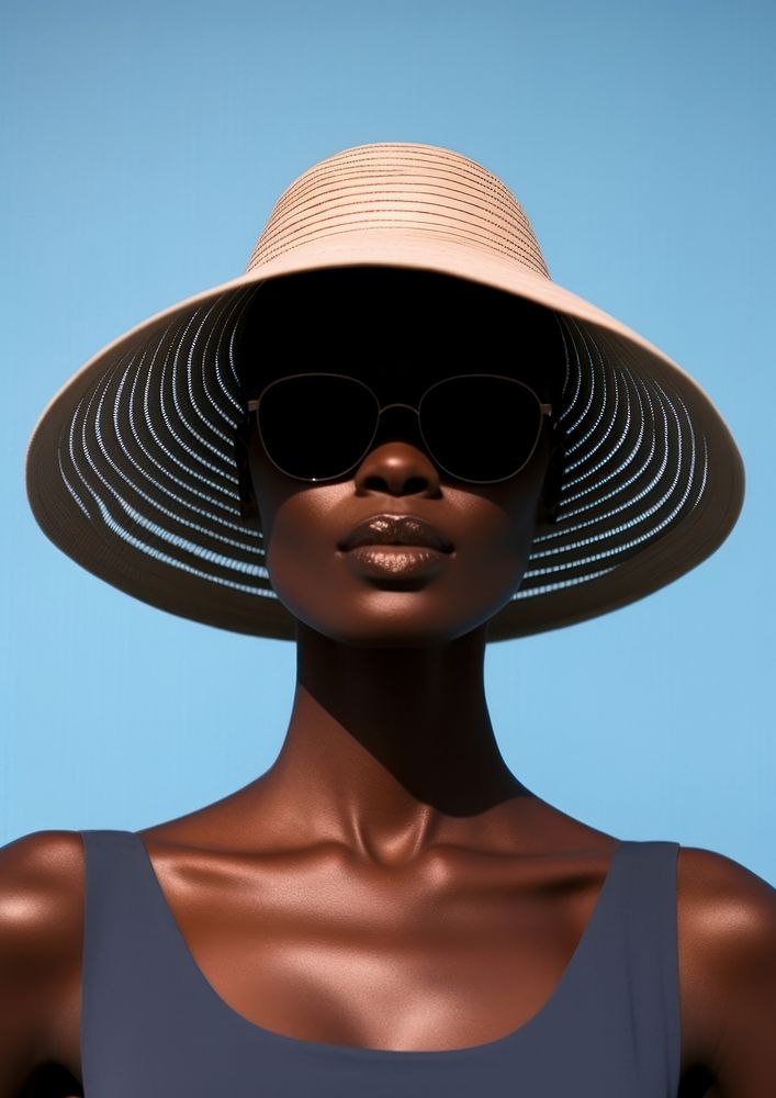 Black female glasses summer adult. AI generated Image by rawpixel.