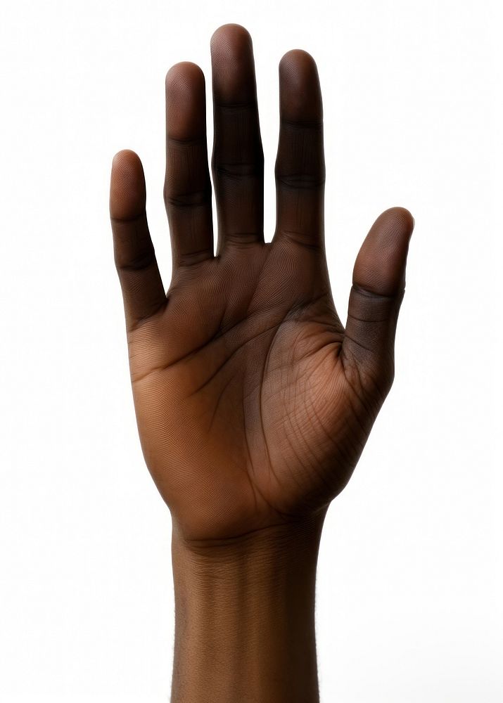 Black hand finger adult white background. AI generated Image by rawpixel.