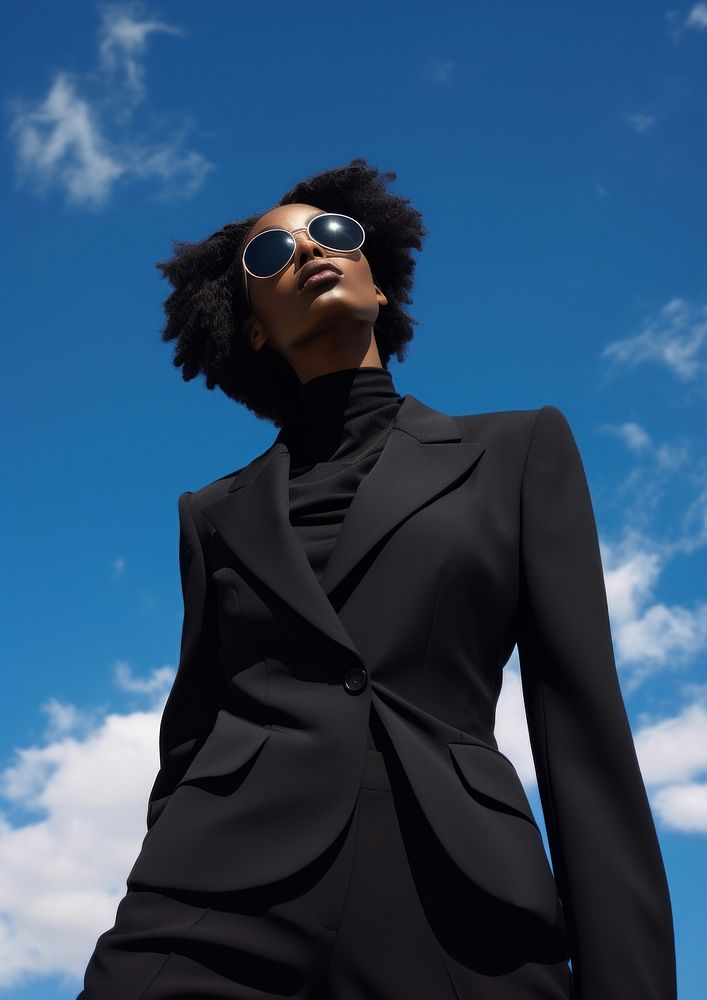 Black female sunglasses portrait fashion. AI generated Image by rawpixel.