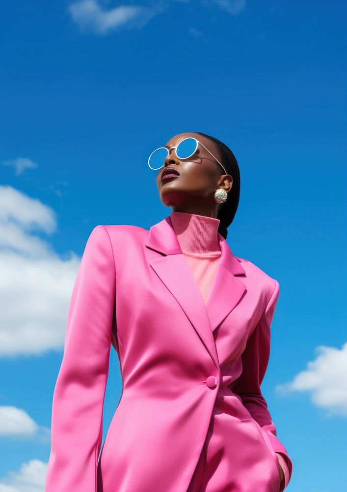 Black female sky sunglasses outdoors. AI generated Image by rawpixel.