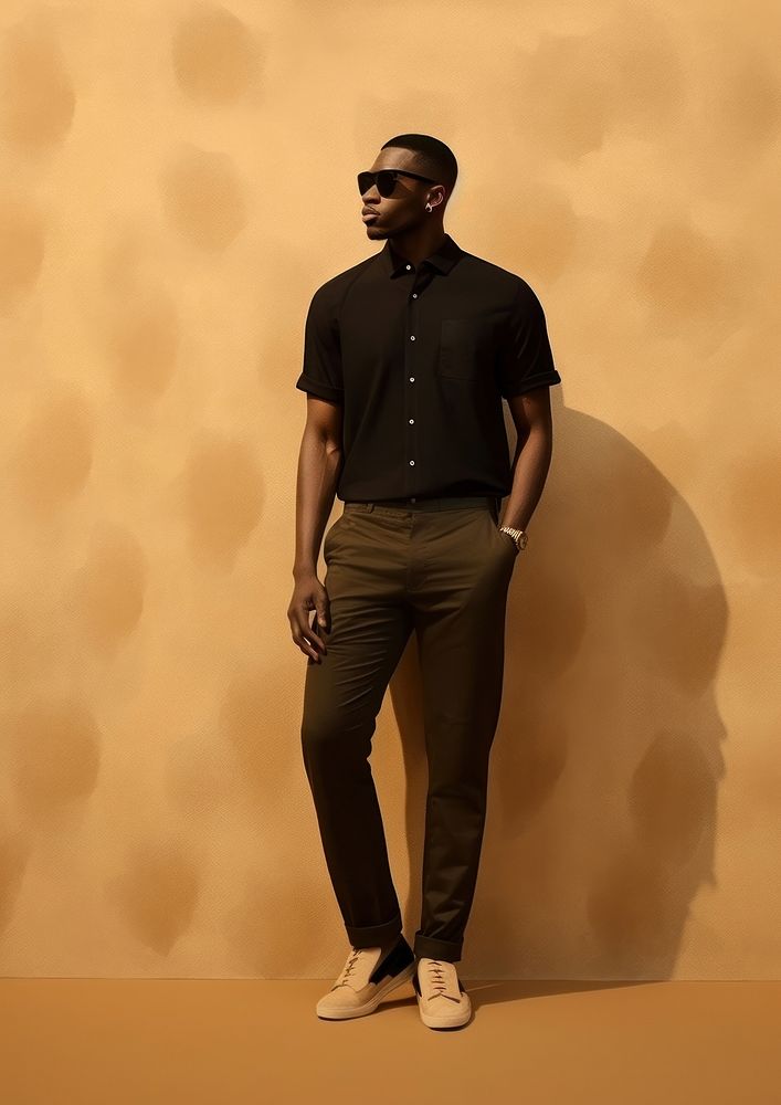 Black male standing adult sunglasses. AI generated Image by rawpixel.