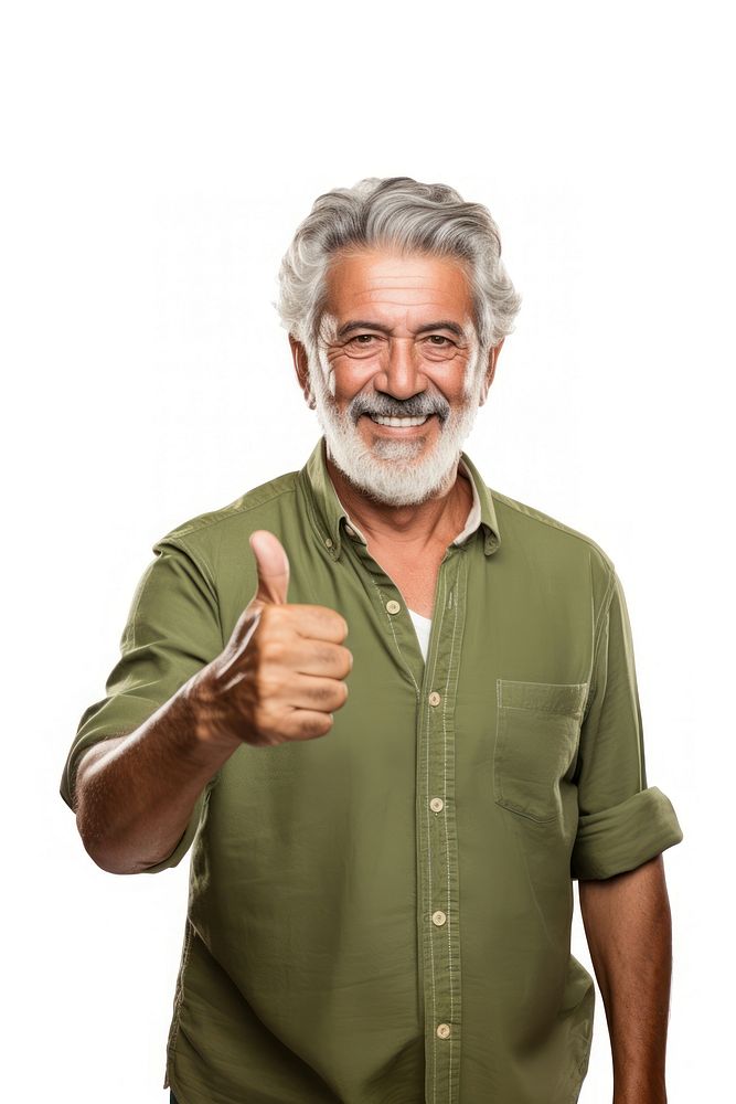 Mexican man showing thumb up photography portrait finger. AI generated Image by rawpixel.
