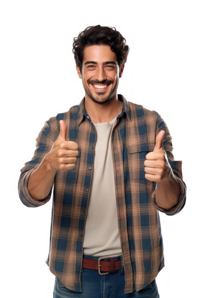 Mexican man showing thumb up clothing smile adult. AI generated Image by rawpixel.