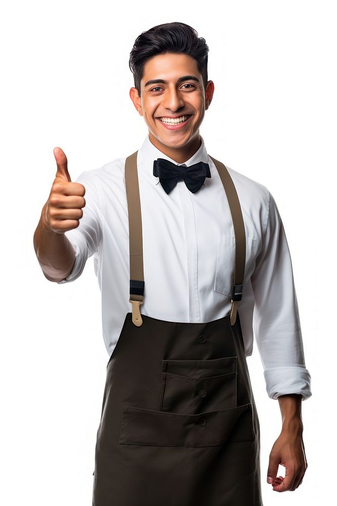 Mexican waiter showing thumb up clothing adult men. AI generated Image by rawpixel.