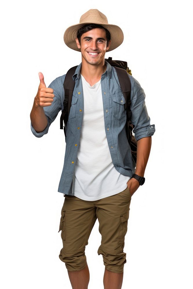 Mexican traveler showing thumb up clothing adult men. AI generated Image by rawpixel.