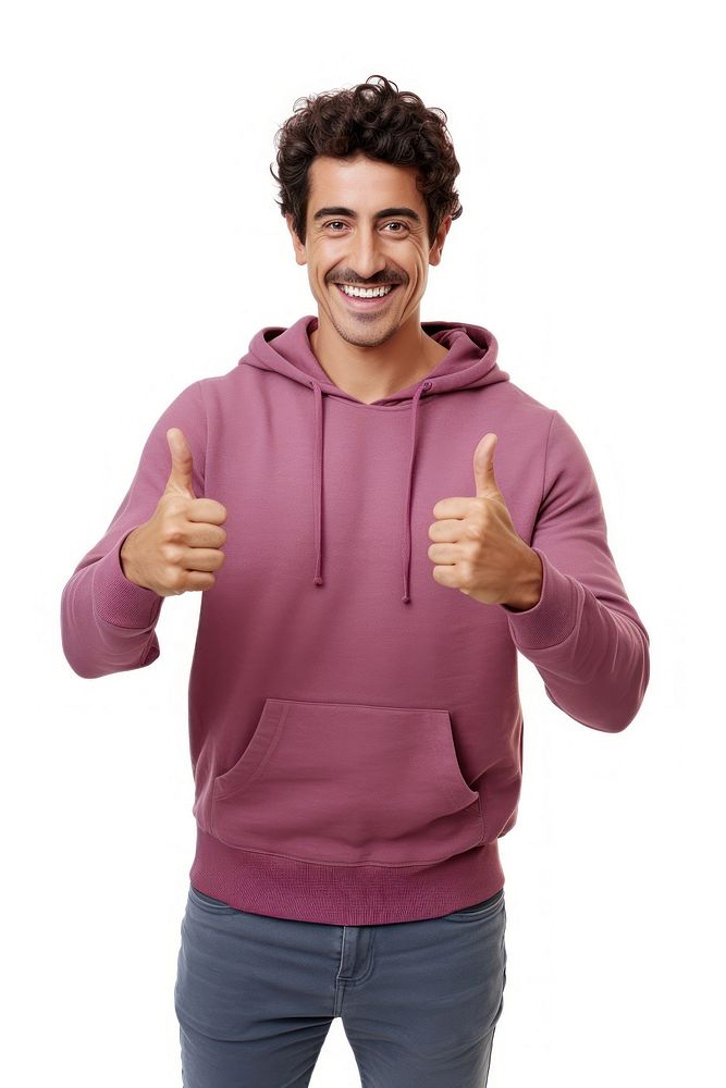 Mexican yoga teacher showing thumb up sweatshirt clothing sweater. AI generated Image by rawpixel.