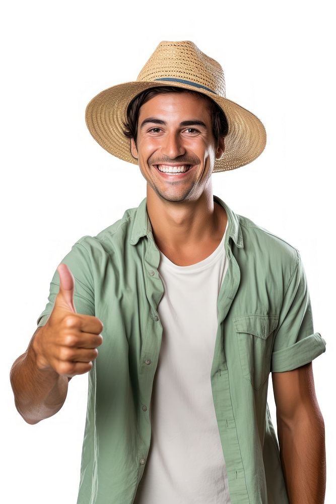 Brazilian tourist showing thumb up clothing finger smile. AI generated Image by rawpixel.