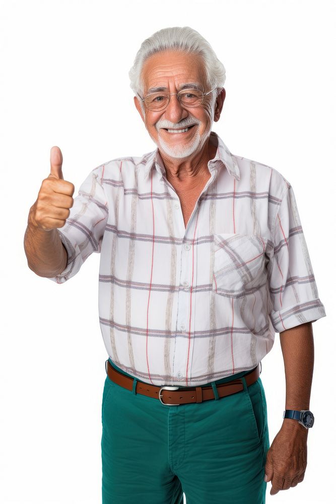 Mexican man showing thumb up clothing glasses adult. AI generated Image by rawpixel.
