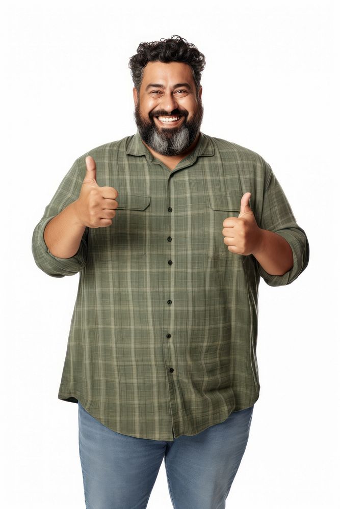 Mexican man showing thumb up clothing finger smile. AI generated Image by rawpixel.
