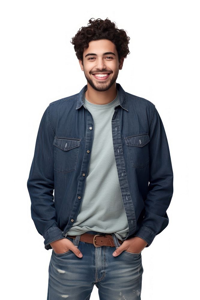 Mexican man showing thumb up clothing jacket denim. AI generated Image by rawpixel.