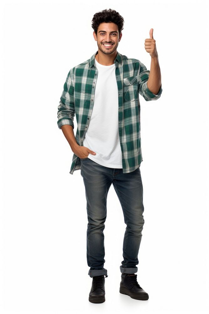 Mexican man showing thumb up standing clothing shirt. AI generated Image by rawpixel.