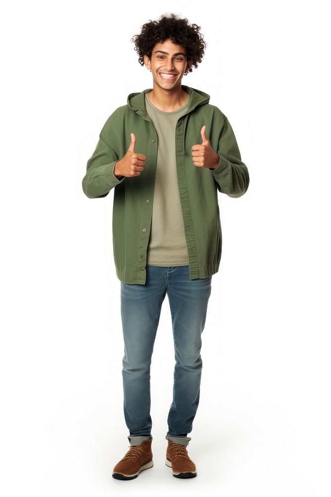 Mexican man showing thumb up clothing sleeve jacket. AI generated Image by rawpixel.