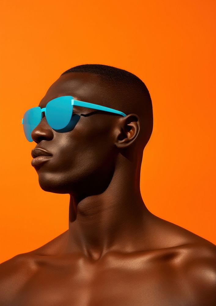 Black man sunglasses adult blue. AI generated Image by rawpixel.