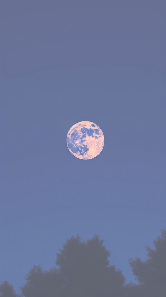 Full moon night astronomy outdoors. AI generated Image by rawpixel.