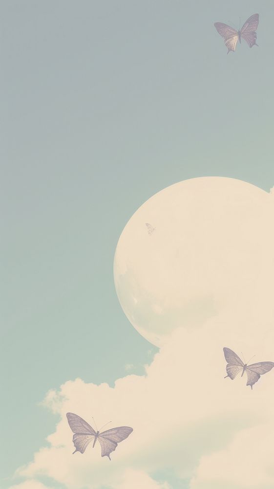 Butterflies and the moon butterfly outdoors nature. AI generated Image by rawpixel.