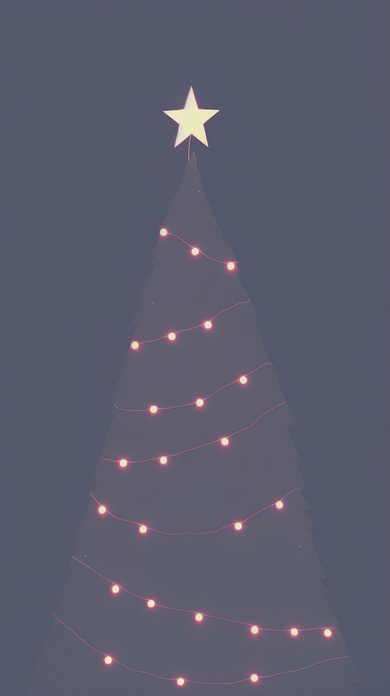 Christmas tree symbol night christmas lights. AI generated Image by rawpixel.