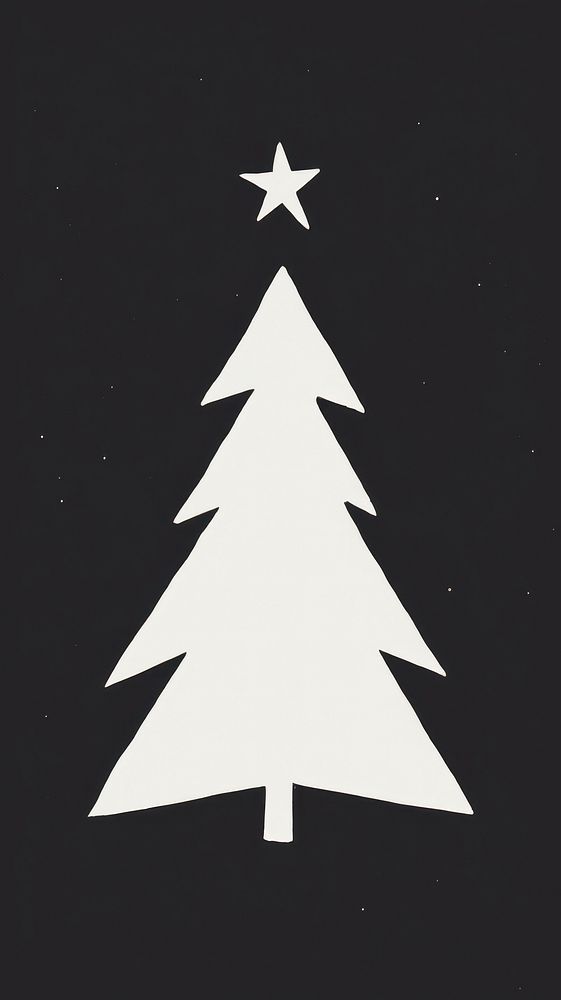 Christmas tree symbol white illuminated. AI generated Image by rawpixel.