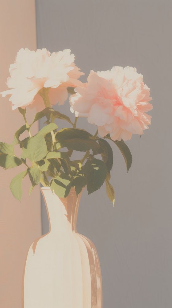 Flower in the vase plant rose wall. AI generated Image by rawpixel.