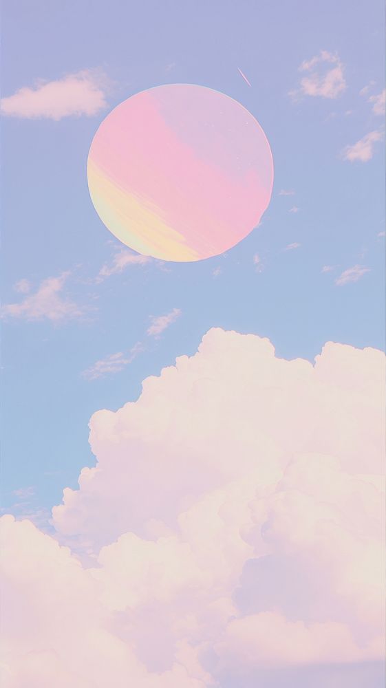 Rainbow and moon outdoors nature sky. AI generated Image by rawpixel.
