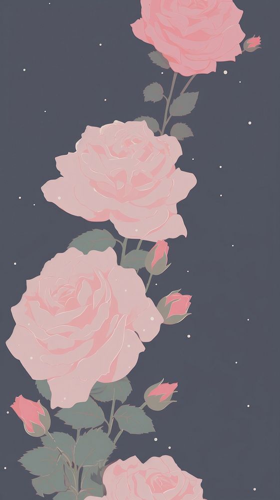 Roses pattern flower plant. AI generated Image by rawpixel.