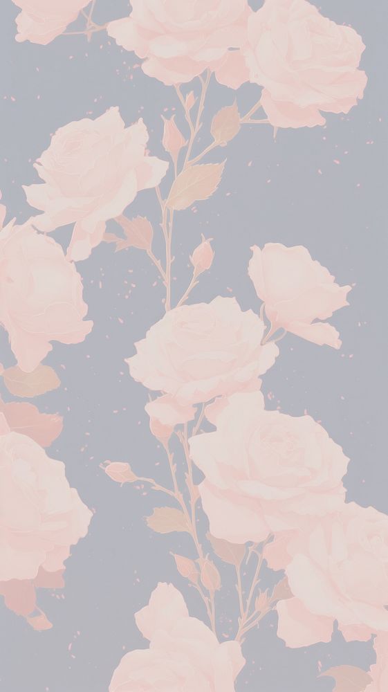 Roses wallpaper pattern flower. AI generated Image by rawpixel.