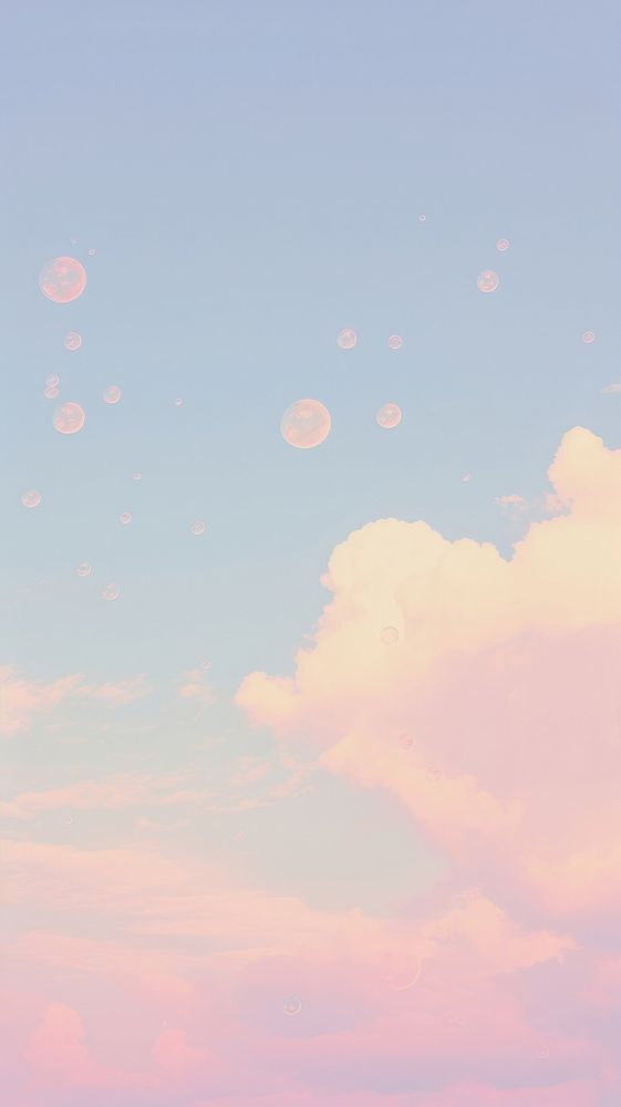 Soap bubbles sky outdoors nature. AI generated Image by rawpixel.