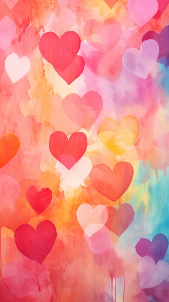 Aesthetic hearts wallpaper backgrounds creativity abstract. AI generated Image by rawpixel.