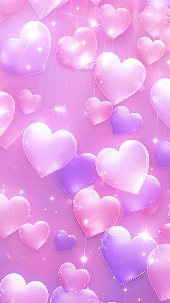 Aesthetic hearts wallpaper backgrounds abundance abstract. AI generated Image by rawpixel.