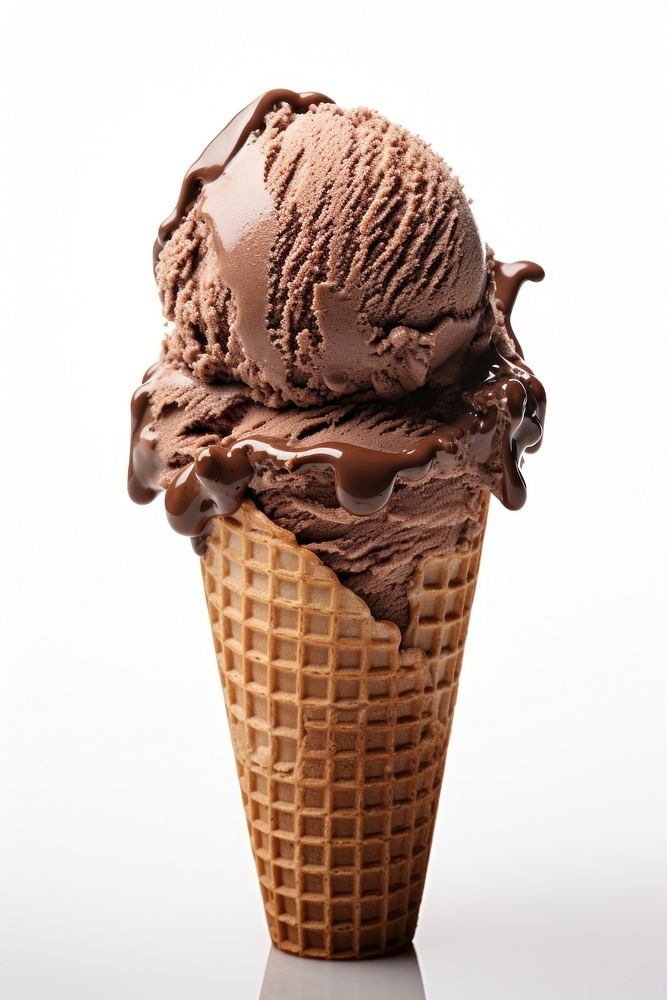 Chocolate ice cream dessert food white background. AI generated Image by rawpixel.