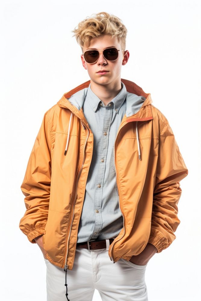 Man in the outfit is wearing a jacket with sunglasses fashion adult coat. AI generated Image by rawpixel.
