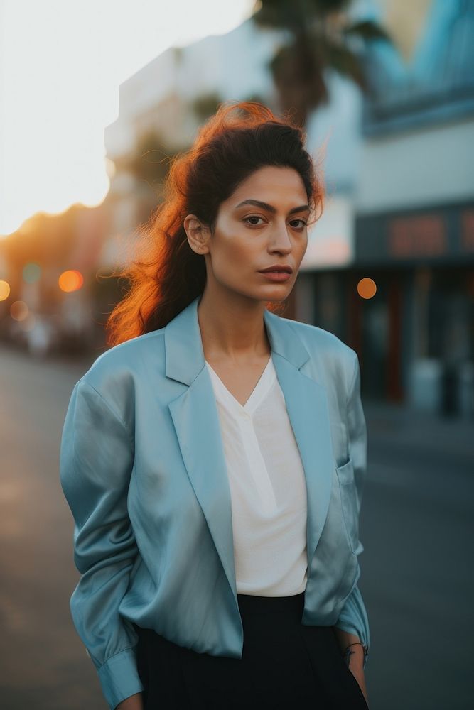 Hispanic women portrait blazer jacket. AI generated Image by rawpixel.