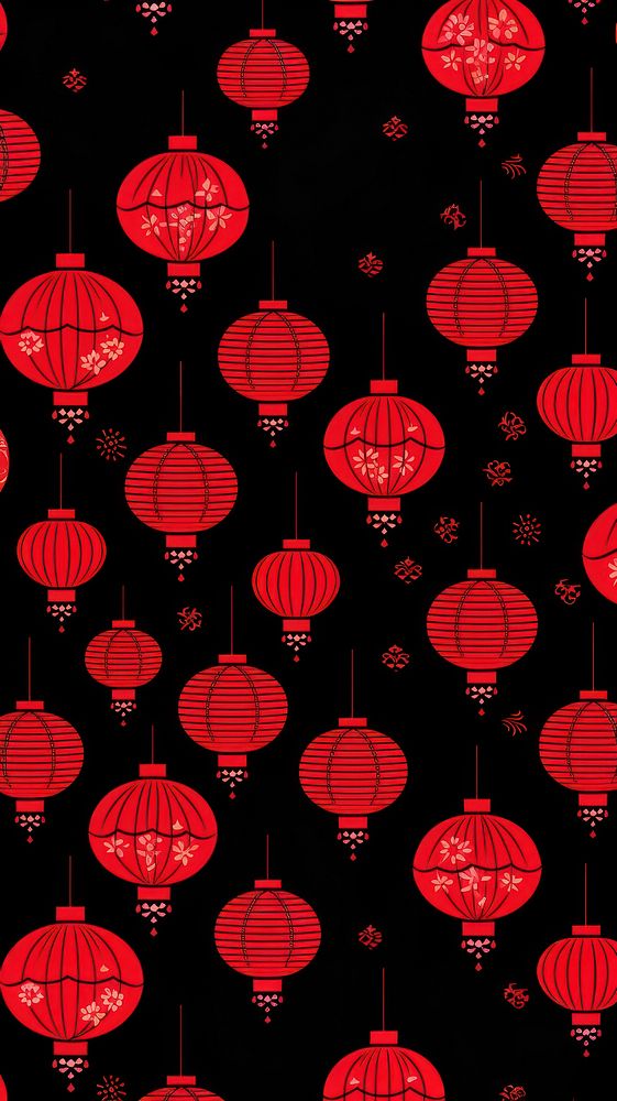 Chinese red lanterns shape backgrounds pattern architecture. AI generated Image by rawpixel.