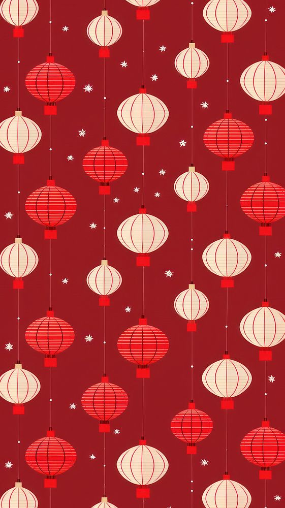 Chinese red lanterns pattern backgrounds shape. AI generated Image by rawpixel.