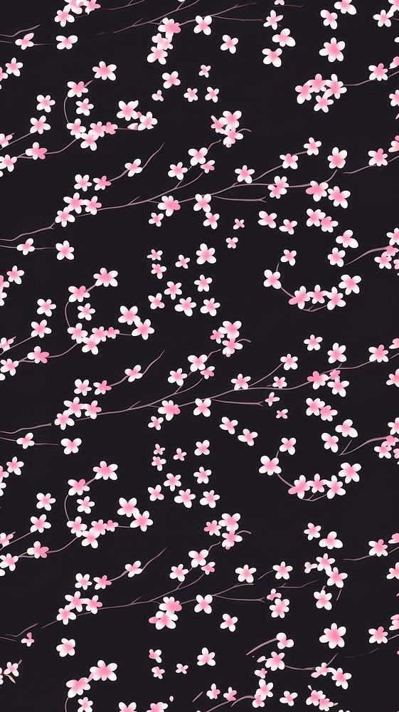 Branchers chinese pink background pattern backgrounds blossom. AI generated Image by rawpixel.