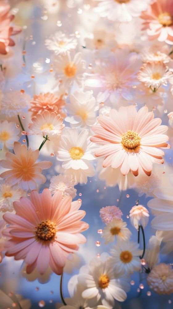 Flowers abstract texture backgrounds outdoors blossom. AI generated Image by rawpixel.