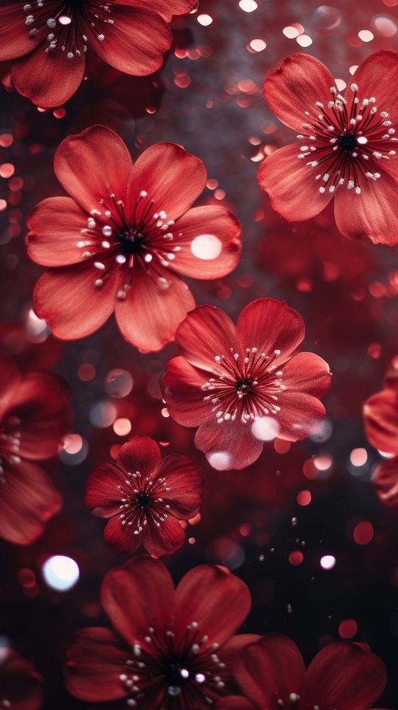 Red flower texture backgrounds pattern nature. AI generated Image by rawpixel.
