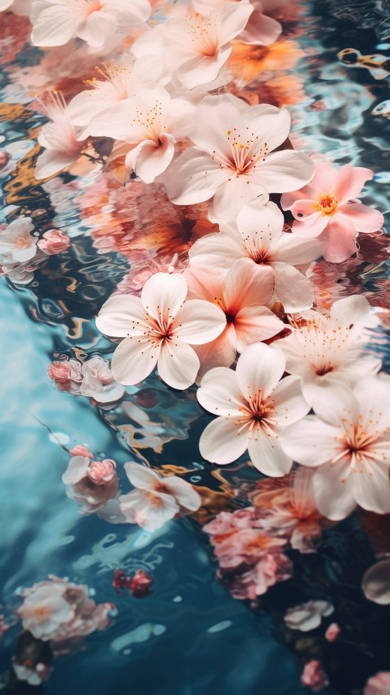 Tropical flowers abstract texture backgrounds outdoors blossom. AI generated Image by rawpixel.