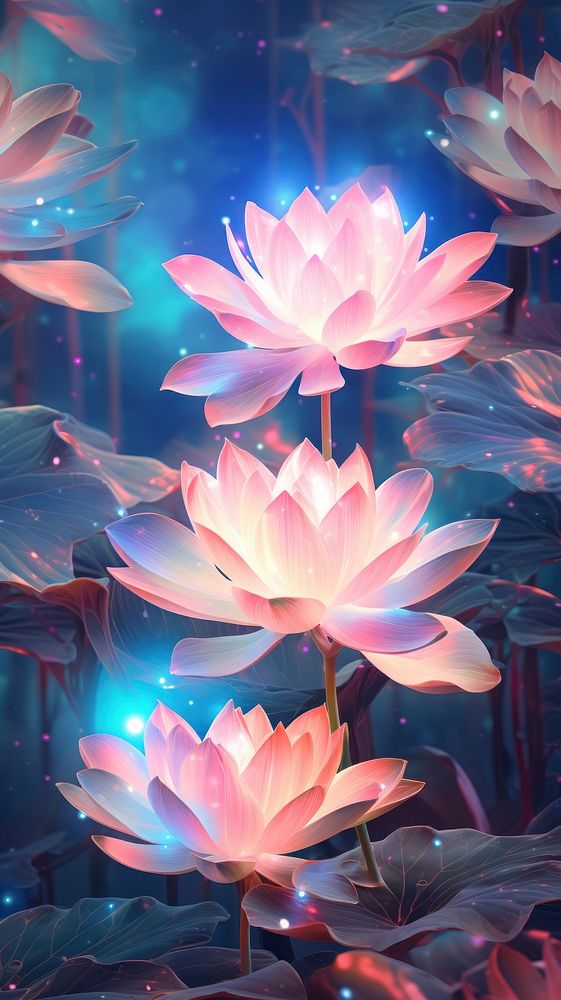 Lotus flowers petal plant lily. AI generated Image by rawpixel.